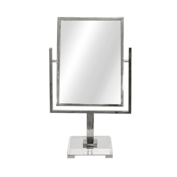 Polished Nickel and Acrylic Counter Top Mirror, image 1